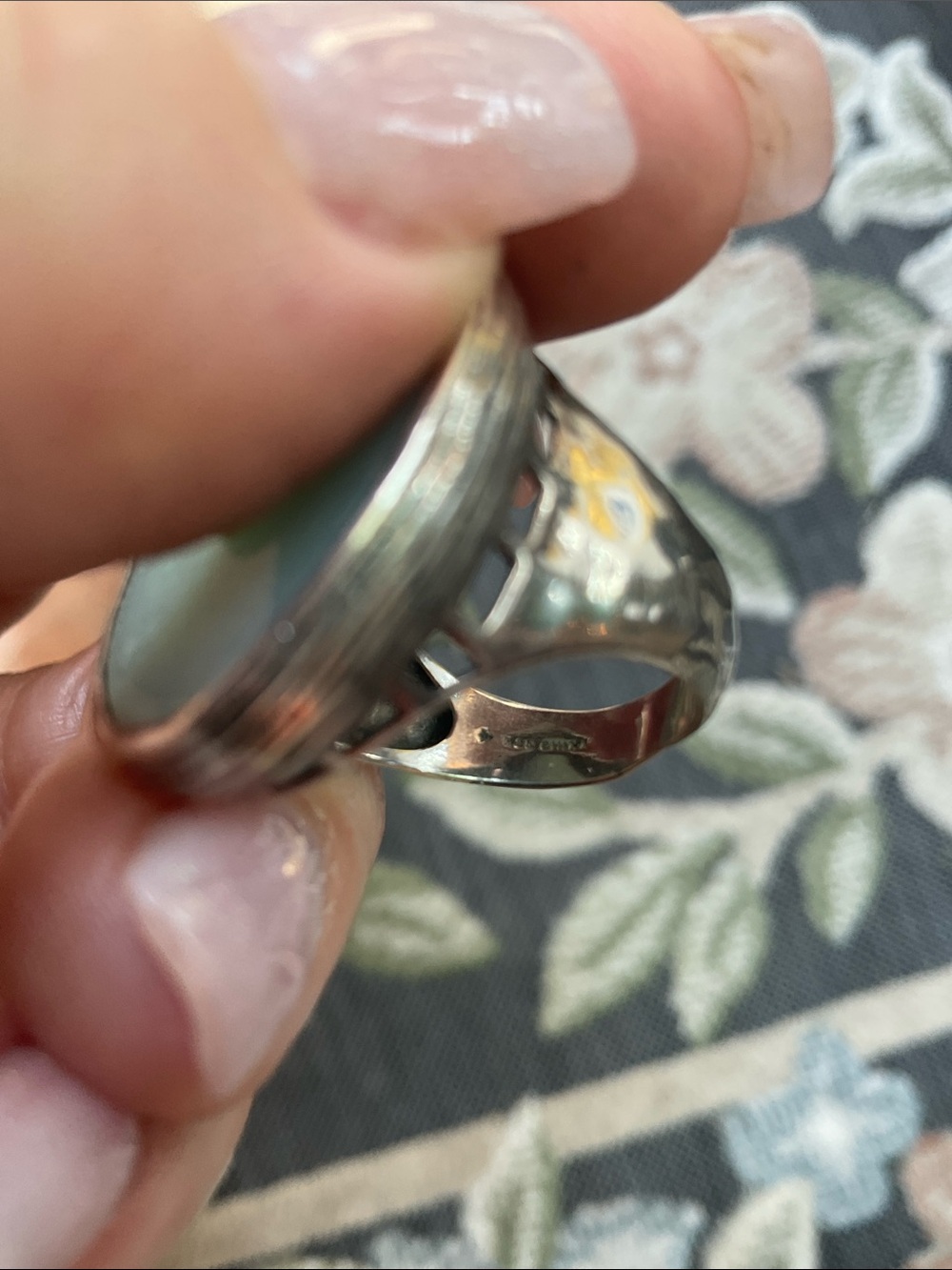 Silpada Sterling Silver Oval Aqua Blue Statement Ring 7 - Picture 5 of 5
